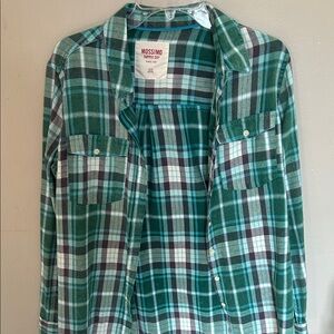 Mossimo Supply Co. Green and Blue Plaid Shirt